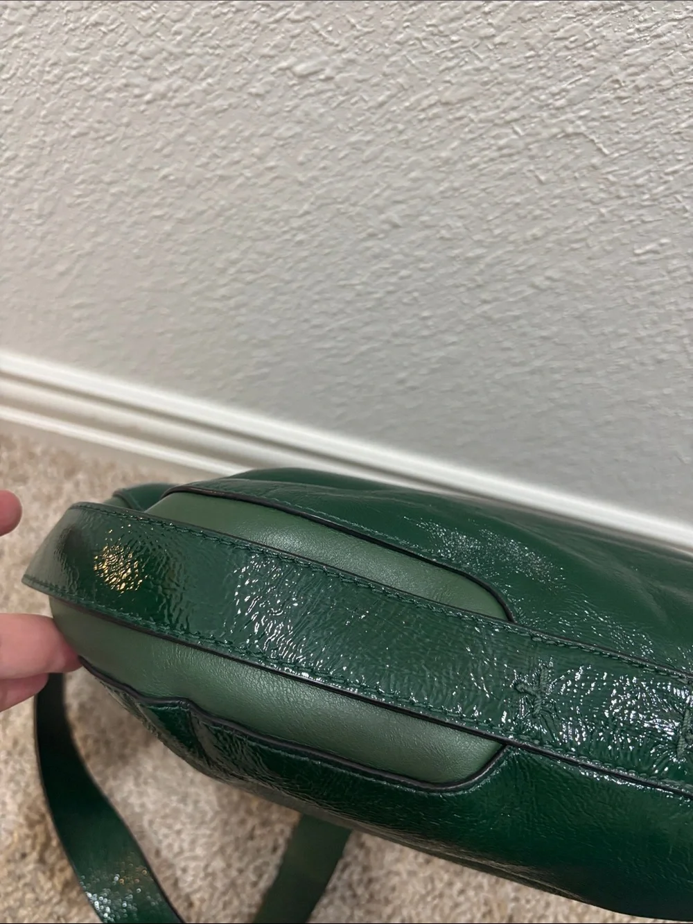 Tory Burch Gemini Link Green Patent Leather Crossbody Bag (circa 2016)